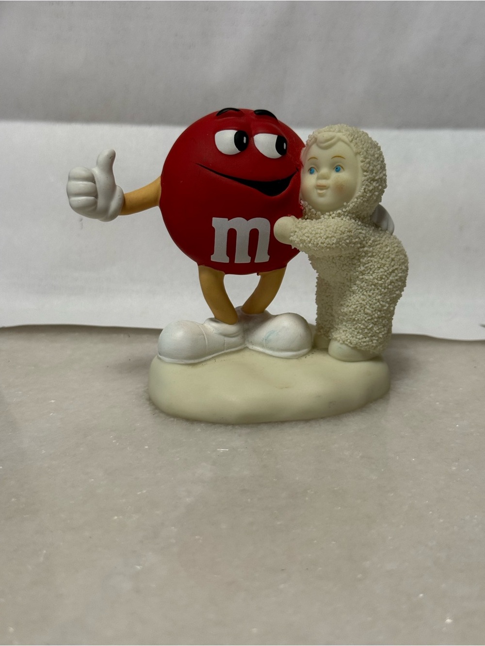 M&M'S Red Character Figure with Cream Baby Figurine